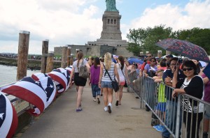 Red, white and blue bunting greeted us.
