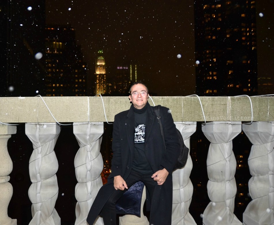 Atop the Clock Tower Gallery with the Woolworth Building in the background. 