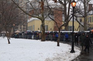 WAITING IN THE RAIN at GRACIE MANSION